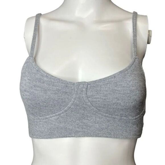 Zara Cropped Mini Bustier Toop Grey Size Small - Picture 1 of 2
